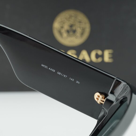 Versace VE4439 GB1/87 Shield Sunglasses – Black/Dark Grey main image 9